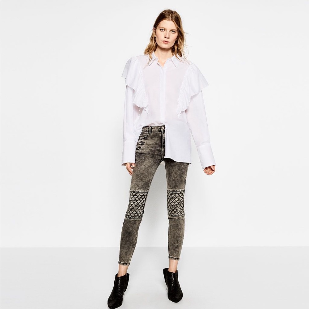 Zara Jeans with Zips - Picture 1 of 5